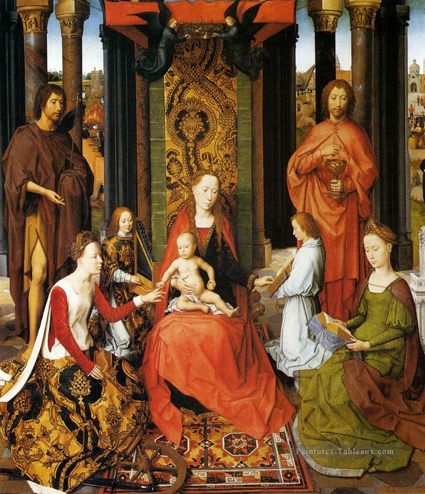 Le mariage mystique de St catherine d’Alexandrie hollandais Hans Memling Peintures à l'huile